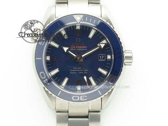 0501 Planet Ocean GMT 42mm V6F Best Edition Blue Bezel Blue Dial On SS Bracelet A ModernLook 8274